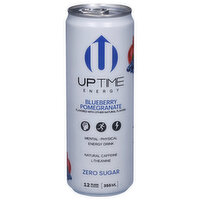 Uptime Energy Drink, Zero Sugar, Blueberry Pomegranate - 12 Fluid ounce 