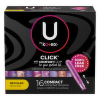 U by Kotex Tampons, Compact, Regular, Unscented - 16 Each 
