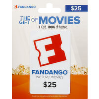 Fandango Gift Card, Fandango, $25 - 1 Each 