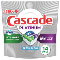 Cascade Dishwasher Detergent, Fresh Scent, Action Pacs - 20 actionpacs, 10.8 oz