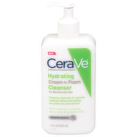 CeraVe Cleanser, Cream-to-Foam, Hydrating - 12 Fluid ounce