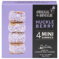 Cream + Sugar Sammies, Huckle Berry, Mini - 4 Each 