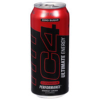 C4 Energy Drink, Zero Sugar, Perfomance, Fruit Punch - 16 Fluid ounce 