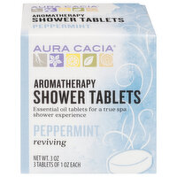 Aura Cacia Shower Tablets, Aromatherapy, Peppermint, Reviving