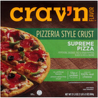 Crav'n Flavor Supreme Pepperoni, Sausage, Red & Green Peppers, Black Olives & Onions Pizzeria Style Crust Pizza