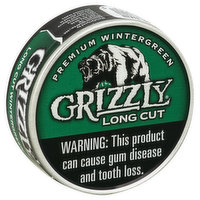 Grizzly Snuff, Moist, Long Cut, Premium Wintergreen - 1.2 Ounce 