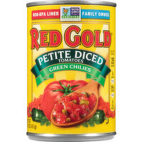 Red Gold Tomatoes, Petite Diced, Green Chilies