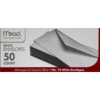 Mead Envelopes, White, No 10 - 50 Each 