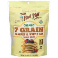 Bob's Red Mill Pancake & Waffle Mix, Organic, Whole Grain, 7 Grain - 24 Ounce 