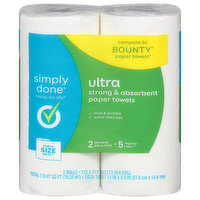 Simply Done Paper Towels, Ultra, Strong & Absorbent, Simple Size Select, 2-Ply - 2 Each 