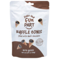 Just the Fun Part Waffle Cones, Dark Chocolate, Bite-Sized - 4.23 Ounce 