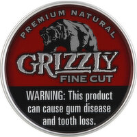 Grizzly Snuff, Moist, Fine Cut, Premium Natural