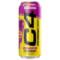 C4 Energy Drink, Zero Sugar, Grape - 16 Fluid ounce 