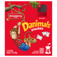 Danimals Yogurt, Lowfat, Strawberry Flavor, Pouches - 4 Each 