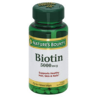 Nature's Bounty Biotin, 5000 mcg, Rapid Release Softgels