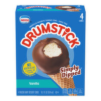 Drumstick Frozen Dairy Dessert Cones, Vanilla, 4 Pack - 4 Each 