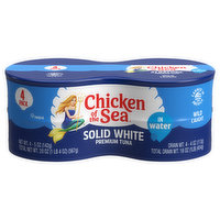 Chicken of the Sea Tuna, Premium, Solid White, 4 Pack - 4 Each