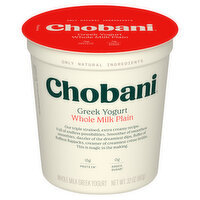 Chobani Yogurt, Greek, Whole Milk, Plain - 32 Ounce 