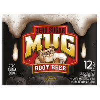 Mug Soda, Zero Sugar, Root Beer - 12 Each 