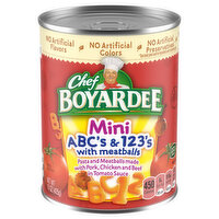 Chef Boyardee Pasta & Meatballs, ABC's & 123's, Mini - 15 Ounce 