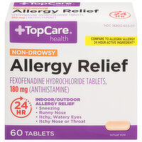 TopCare Allergy Relief, Non-Drowsy, 180 mg, Tablets - 60 Each 