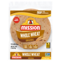 Mission Tortillas Wraps, Whole Wheat, Original - 10 Each 