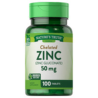 Nature's Truth Zinc, Chelated, 50 mg, Tablets - 100 Each 