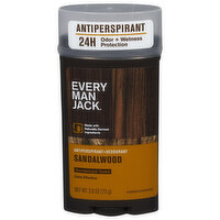 Every Man Jack Antiperspirant+Deodorant, Sandalwood - 2.6 Ounce 