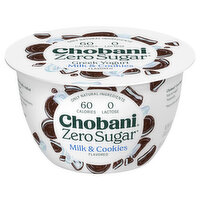 Chobani Yogurt, Greek, Nonfat, Zero Sugar, Milk & Cookies Flavored - 5.3 Ounce 