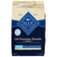 Blue Buffalo Food for Dogs, Natural, Chicken and Brown Rice Recipe, Senior - 15 Pound