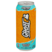 Ghost Energy Drink, Zero Sugar, Tropical Mango - 16 Fluid ounce 