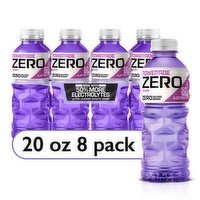 Powerade Sports Drink, Zero Sugar, Grape - 8 Each 