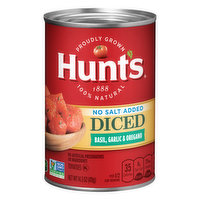 Hunt's Tomatoes, No Salt Added, Basil, Garlic & Oregano, Diced - 14.5 Ounce 