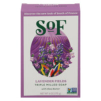 SOF Soap, Triple Milled, Lavender Fields - 6 Ounce 