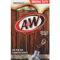 A&W Drink Mix Packets, Sugar Free, Root Beer, On the Go - 6 Each 