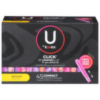 U by Kotex Tampons, Compact, Regular, Unscented - 45 Each 