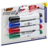 BiC Dry Erase Markers, Low Odor, XL Bullet Tip - 4 Each 