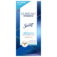 Secret Antiperspirant/Deodorant, 48HR, Invisible Solid, Completely Clean, Clinical + Strength - 2.6 Ounce 