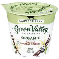 Green Valley Creamery Yogurt, Organic, Lowfat, Lactose Free, Vanilla - 6 Ounce 