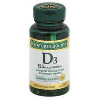 Nature's Bounty Vitamin D3, 125 mcg, Rapid Release Softgels