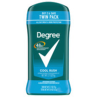 Degree Antiperspirant Deodorant, Cool Rush, 48H, Twin Pack - 2 Each 