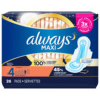 Always Pads, Overnight, Flexi-Wings, Maxi, Size 4 - 26 Each