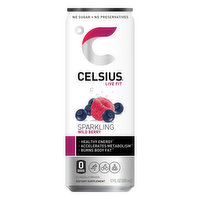 Celsius Energy Drink, Sparkling, Wild Berry - 12 Fluid ounce