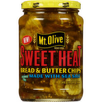 Mt Olive Bread & Butter Chips, Sweet Heat - 24 Fluid ounce 