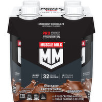 Muscle Milk Protein Shake, Non-Dairy, Knockout Chocolate - 4 Each 