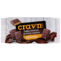 Crav'n Flavor Graham Cookies, Original, Fudgy Covered - 12.5 Ounce 