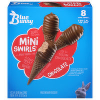 Blue Bunny Frozen Dairy Dessert, Chocolate, Mini Cones - 8 Each