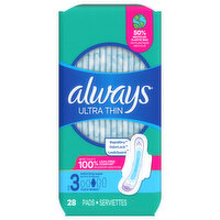 Always Pads, Ultra Thin, Flexi-Wings, Extra Long Super, Size 3 - 28 Each 