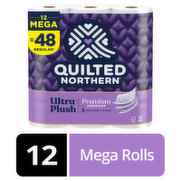 Quilted Northern Toilet Paper, Unscented, Mega Rolls, 3-Ply