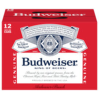Budweiser Beer, Lager, 12 Pack